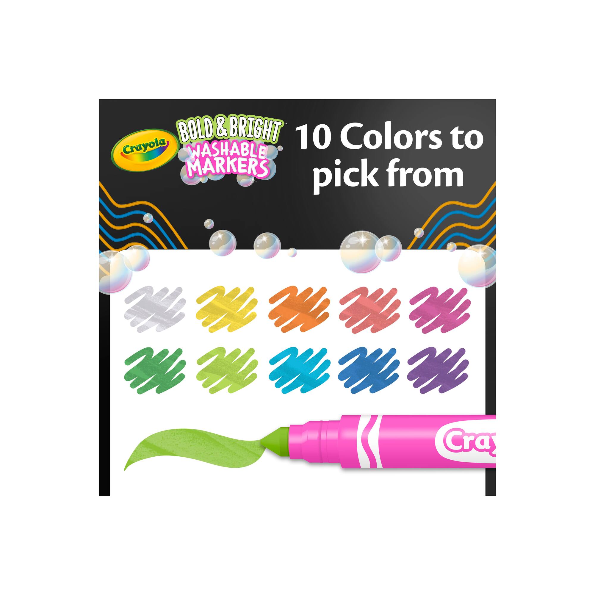 Crayola® Bold & Bright Broad Line Washable Markers, 10ct.